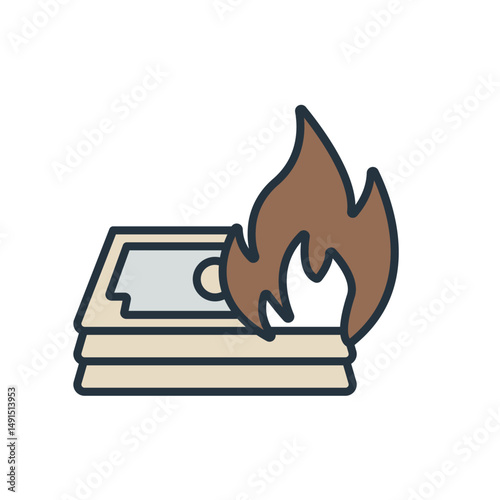 waste money icons isolated on White Background. Flat style design