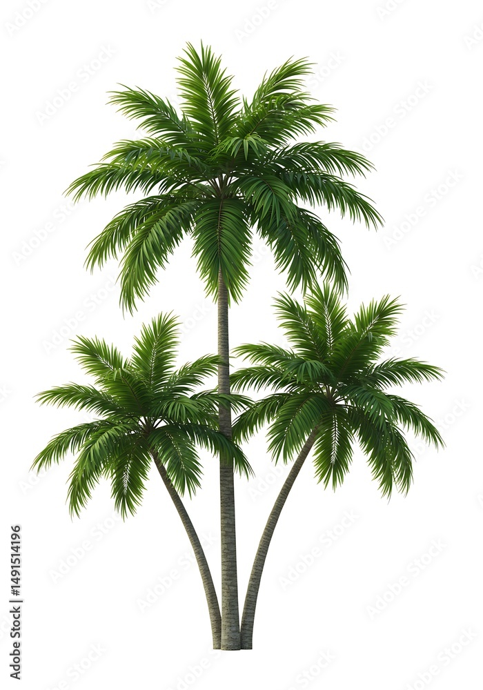 Obraz premium Triple Palm Oasis AI Generated