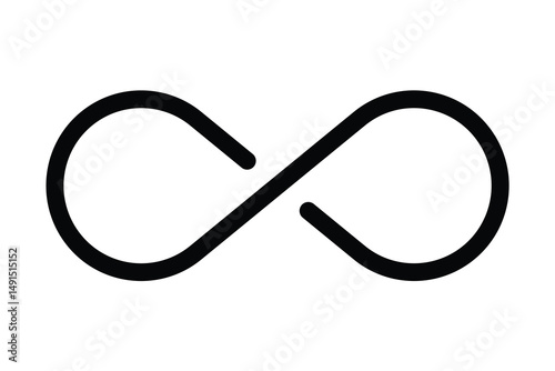 infinity icon, flat style and abstract infinity icon, on white background.