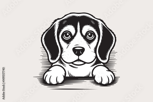 beagle DOG silhouette  Vector
