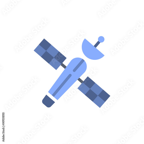Contemporary Satellite Communication Symbol for Global Information Network Design