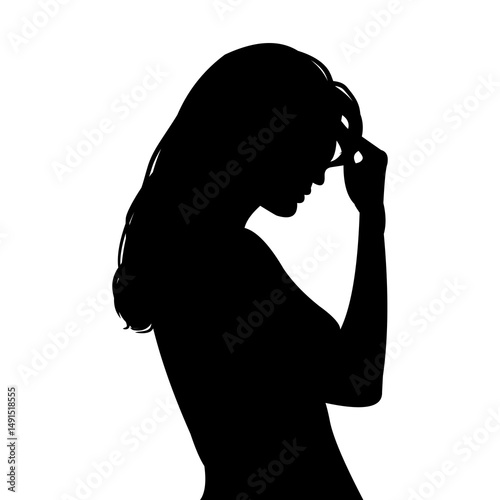 Vector silhouette of a woman