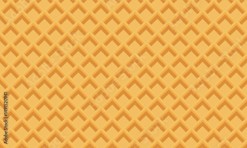 Seamless pattern of waffle. Ice cream cone texture. Waffle background.