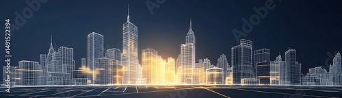 Abstract cityscape architectural illustration