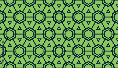 Pattern with abstract illusion triangles. Vector illustration. For your business, presentation, fashion print. light, dark green color. seamless