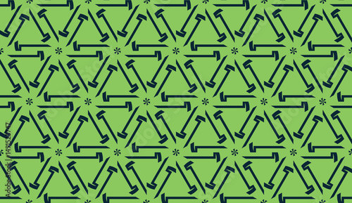 Pattern with abstract illusion triangles. Vector illustration. For your business, presentation, fashion print. light, dark green color. seamless