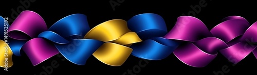 Colorful ribbon border design