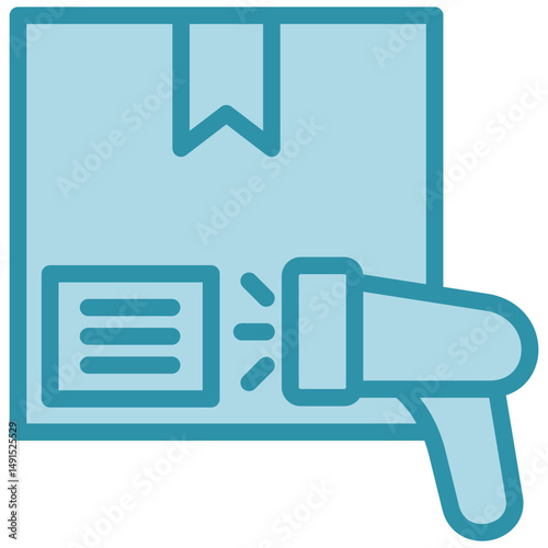 Barcode Scan dual tone blue color, mini illustration icon. use for modern concept, print, UI, UX kit, web and app development. Vector related to sales, logistic and ecommerce