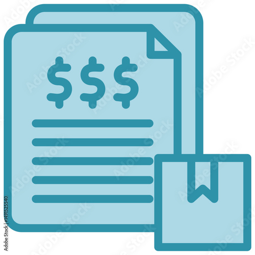 Bill Payment dual tone blue color, mini illustration icon. use for modern concept, print, UI, UX kit, web and app development. Vector related to sales, logistic and ecommerce