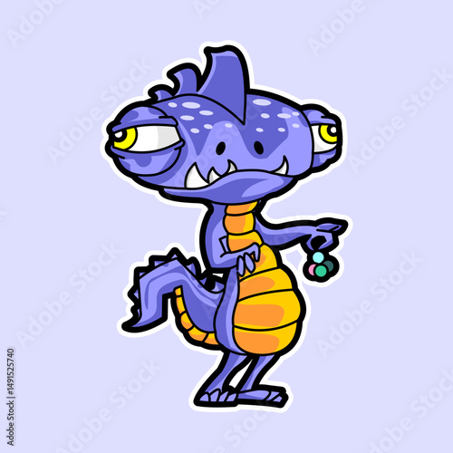 Vector cartoon character of a strange, ugly creature. eye demon, scary creature, scary demon, alien