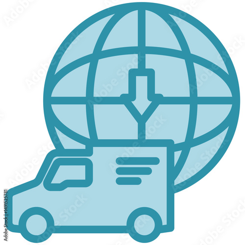 Import Goods dual tone blue color, mini illustration icon. use for modern concept, print, UI, UX kit, web and app development. Vector related to sales, logistic and ecommerce