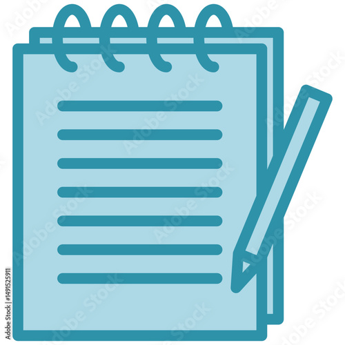Note Pad dual tone blue color, mini illustration icon. use for modern concept, print, UI, UX kit, web and app development. Vector related to sales, logistic and ecommerce