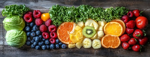 Rainbow fruit & veggie mix, healthy food