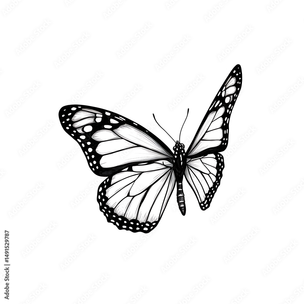 Obraz premium Inkwing's Flight AI Generated