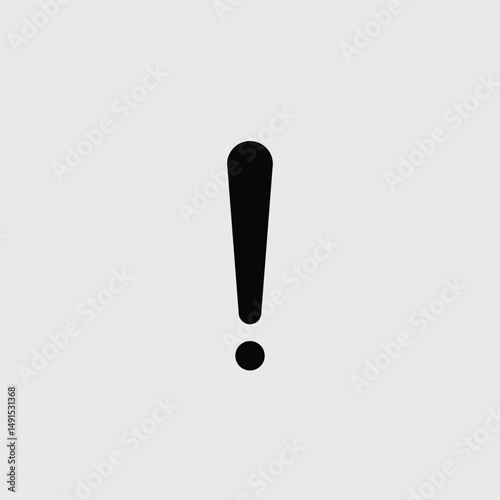 Exclamation mark sign icon flat style illustration
