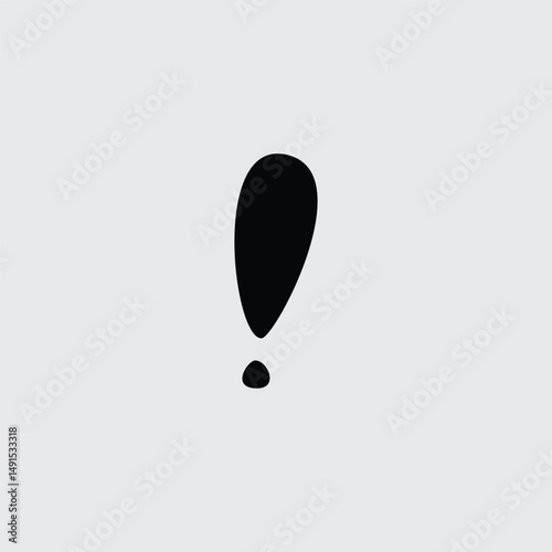 Exclamation mark sign icon flat style illustration