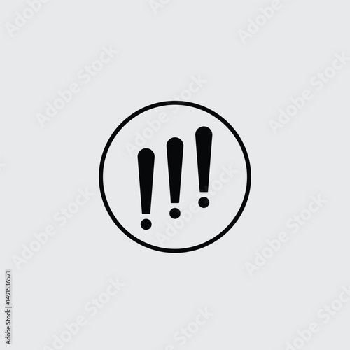 Exclamation mark sign icon flat style illustration