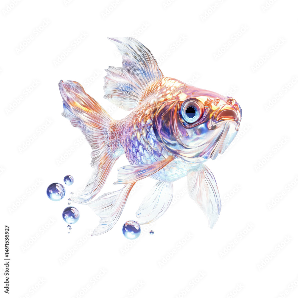 Fototapeta premium Iridescent Koi Fish in Sparkling Water