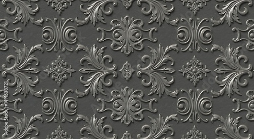Embossed Metal Damask: Textured Elegance