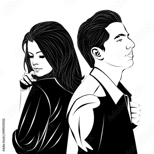 vector illustration of a couple