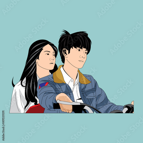 Vector Illustration of Couple in love
