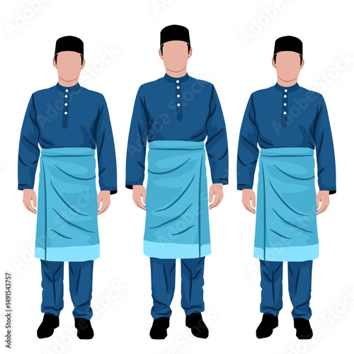 Vector (Baju Kurung) Typical Malay Men's Clothing