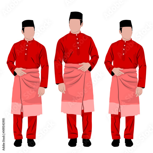 Vector (Baju Kurung) Typical Malay Men's Clothing