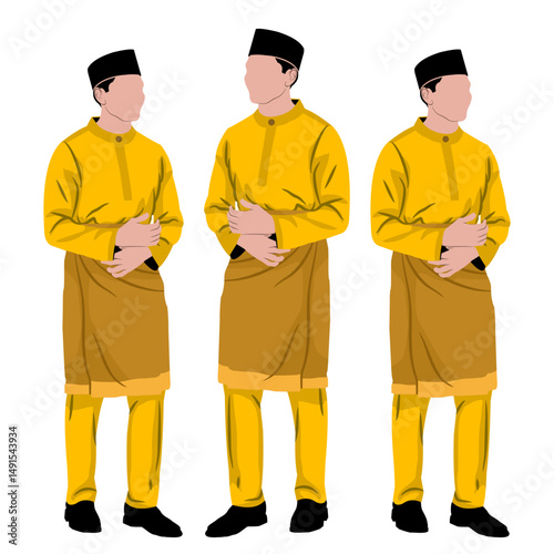Vector (Baju Kurung) Typical Malay Men's Clothing