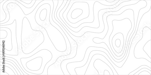 Topographic map background. Geographic mountain relief. Topo contour map on white background. geographic line map. Vector illustration. Seamless ornament design.	