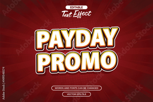 Payday promo editable text effect with red comic background