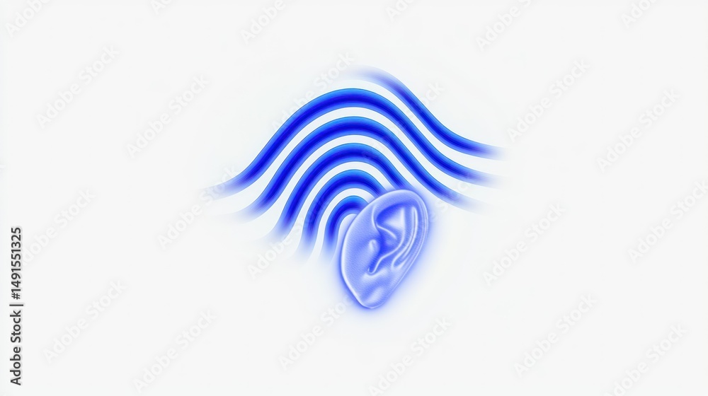 Obraz premium Sound waves reaching an ear