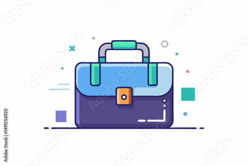 modern briefcase digital lock icon