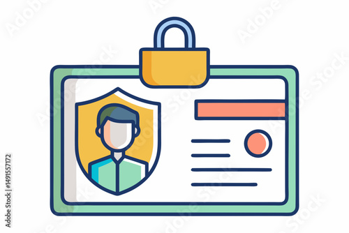 id badge photo barcode icon