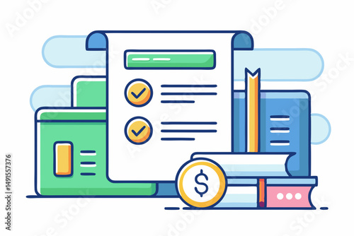 digital invoice with check mark icon