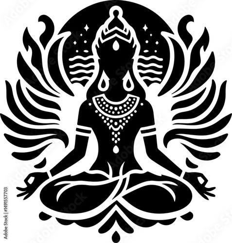 sketch illustration icon logo symbol mythological creature god goddess belief ethnic traditional