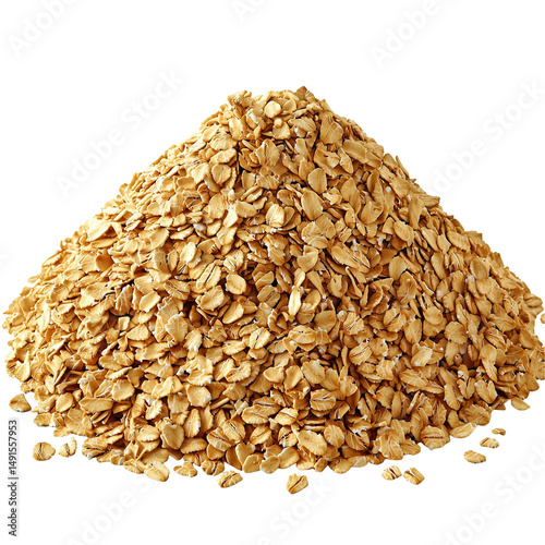 Rolled Oats Bulk Oats Oatmeal Breakfast isolated on transparent background photo