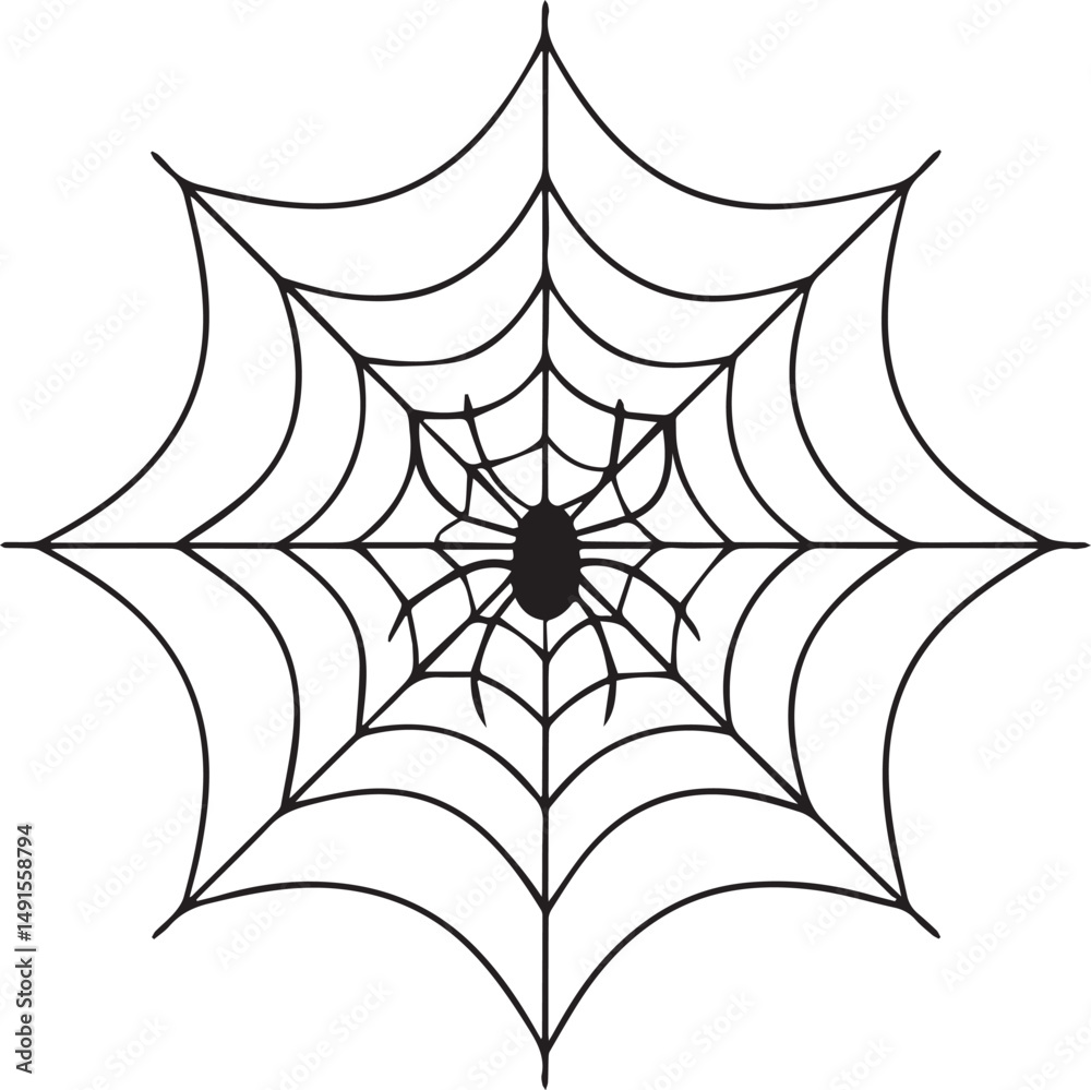 Obraz premium spider web silhouette vector, spider web vector illustration, spider web clipart