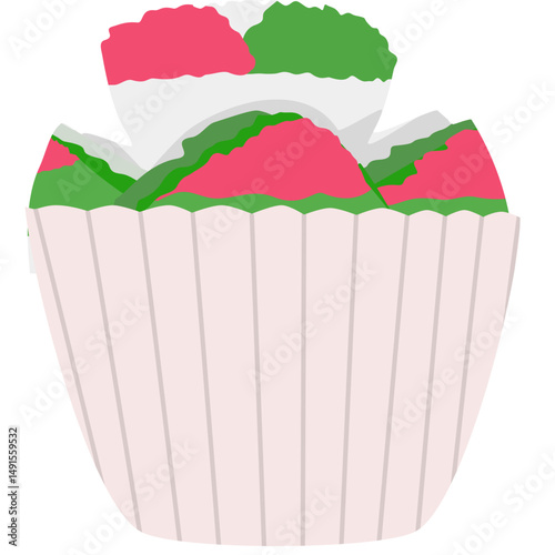 Colorful Steamed Cake Illustration