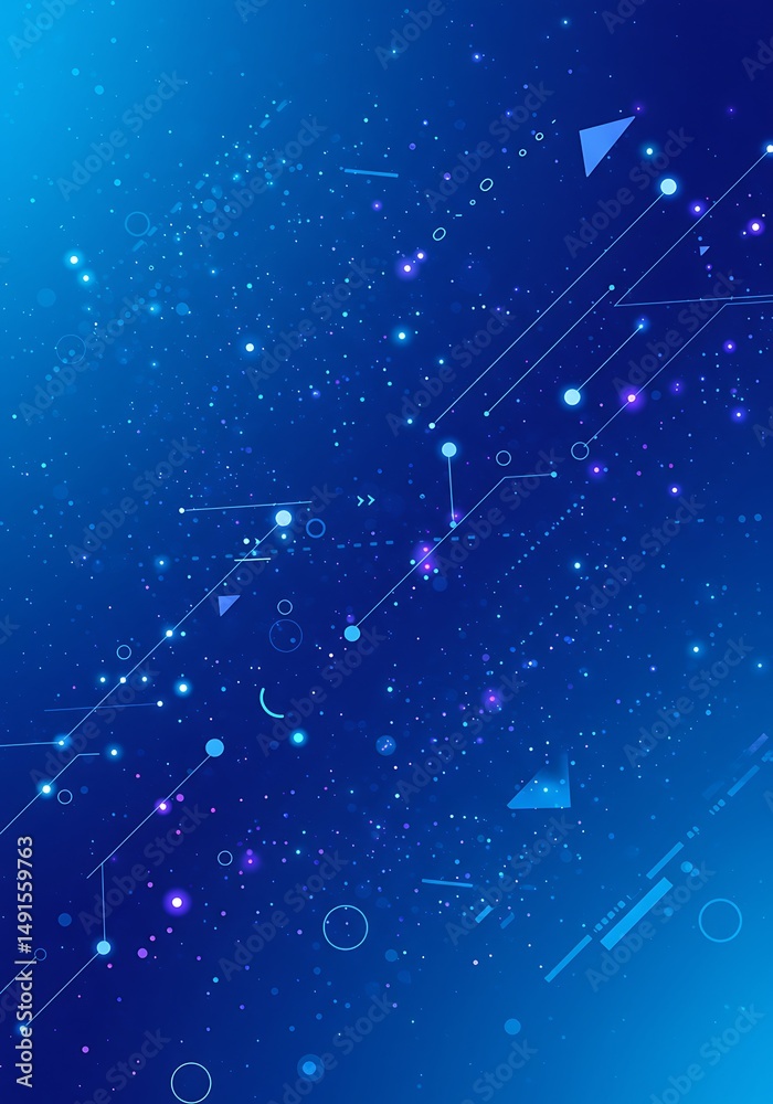 Fototapeta premium Digital Nebula: Azure Pathways