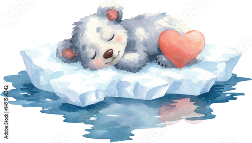 heart and bear on ice