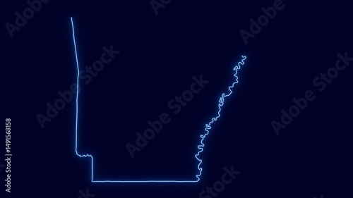 Abstract Futuristic Concept Arkansas Map animation 4k