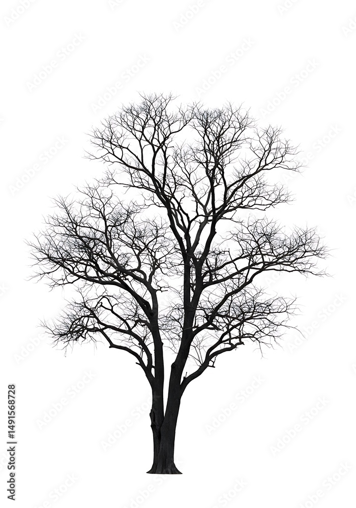 Obraz premium Winter's Embrace: A Skeletal Silhouette