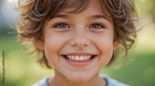 orthodontic braces child happy smile closeup portrait outdoor
