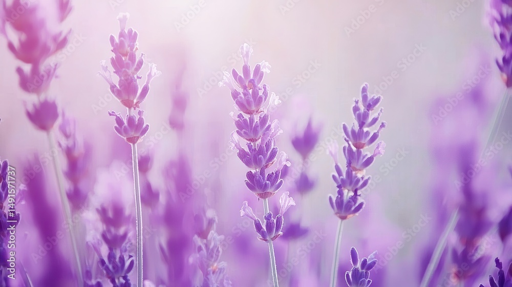 Fototapeta premium Serene Purple Flowers in Soft Light