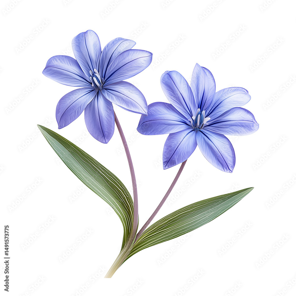 Fototapeta premium Stunning Blue Flowers isolated on transparent background