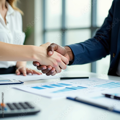 businessmen handshake after a good deal.
