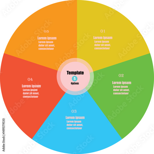  Single separate graph pie charts icon with 5 or 6 parts.Morden flat design vector circular diagram.