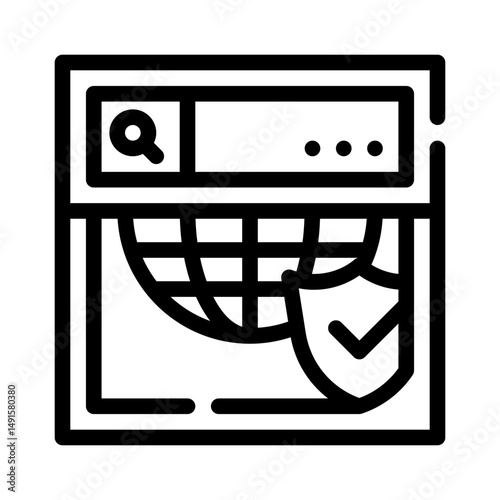 safe browsing line icon