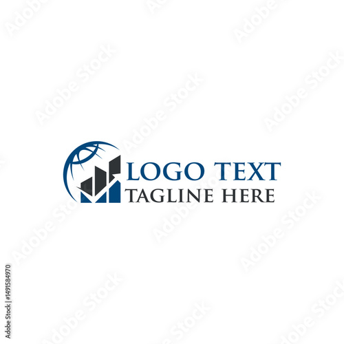 Graph logo design template. Trendy style, vector eps 10