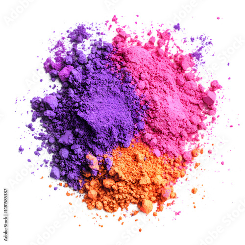 Vibrant Makeup Powder Explosion on transparent background